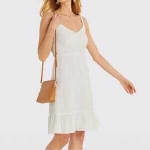 Draper james white eyelet bridal cute date night mini dress size 2 NWT